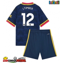 Camisa de Futebol Arsenal Jurrien Timber #12 Equipamento Secundário Infantil 2026-27 Manga Curta (+ Calças curtas)